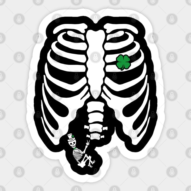 Skeleton Clover Heart Rib Cage X-Ray St Patricks Day Pregnancy Sticker by trendingoriginals